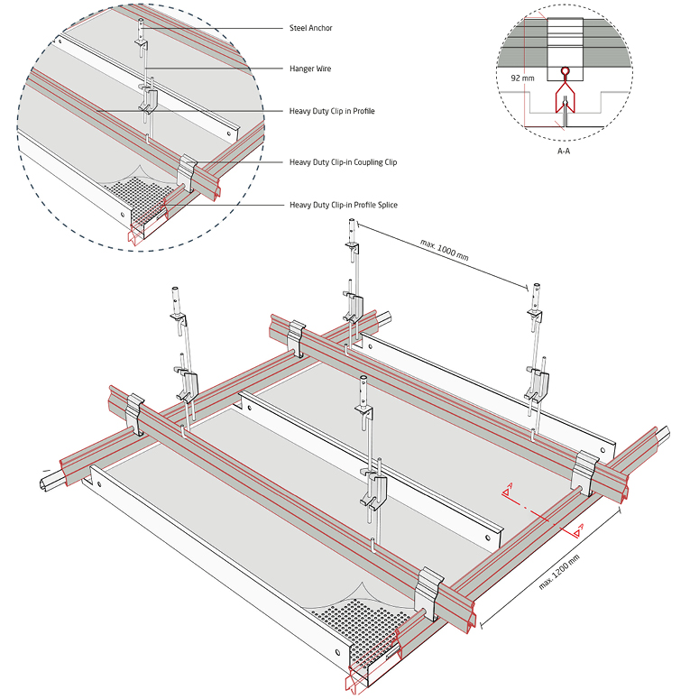 Clip In Panel Metal suspended ceiling — photo 4
